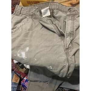 Carhartt Pants Brown [40 X‎ 30] Original Dungaree Fit Paint Distressed Paint Oil